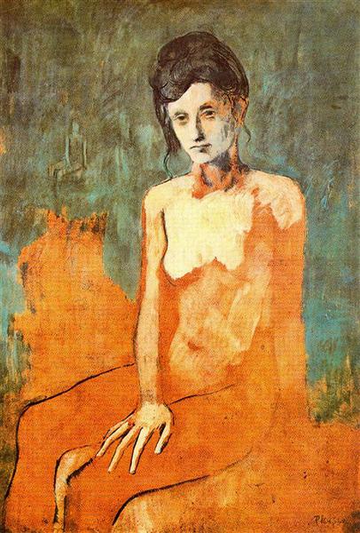 Pablo Picasso Oil Painting Seated Female Nude Post Impressionism